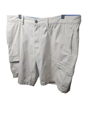 Mens Beige Cargo Shorts With Multiple Pockets Lightweight Cotton Blend Size 40 C